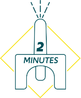 Sprayer icon with 2 minutes