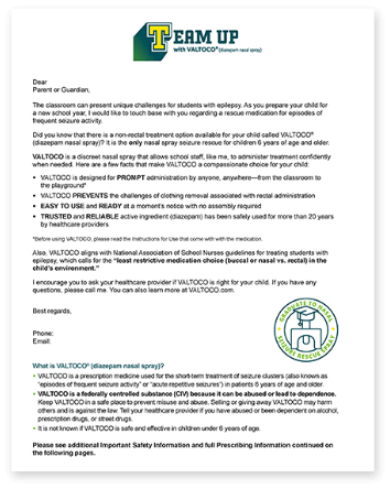 Advocate for VALTOCO: A Letter to Parents of Students