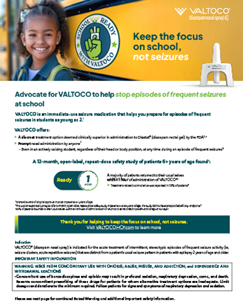VALTOCO Information Sheet for School Nurses