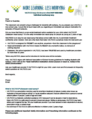 Advocate for VALTOCO: A Letter to Parents of Students