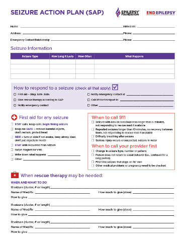 School Seizure Action Plan