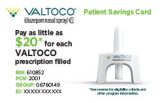 VALTOCO copay card